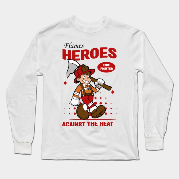 Flames Heroes Long Sleeve T-Shirt by Harrisaputra